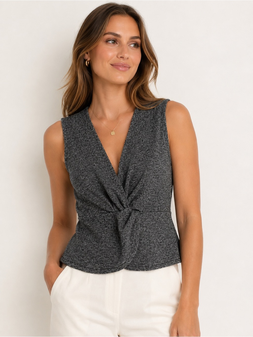 JCrew 365 Sleeveless Plunge V‑Neck Tank Top – Women’s S